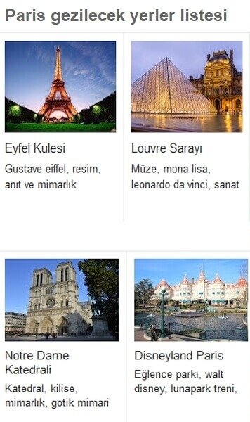 Paris gezilecek yerler listesi